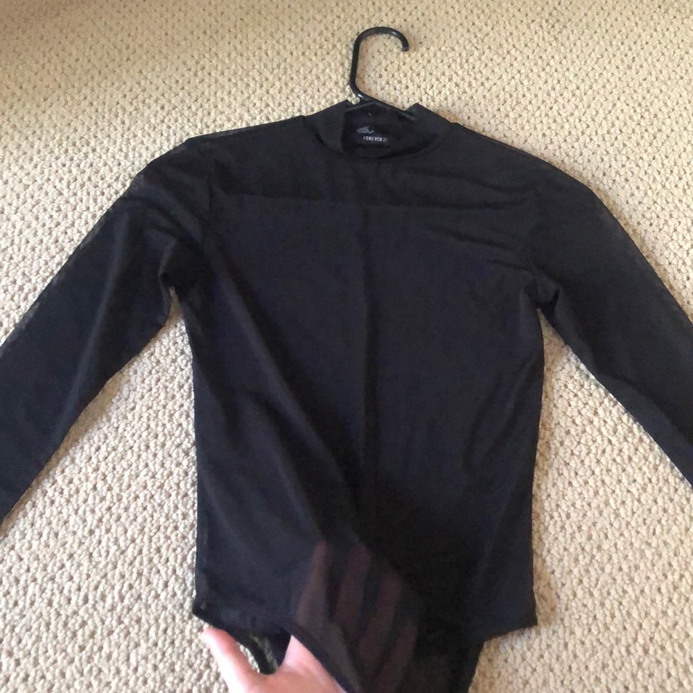Black mesh bodysuit